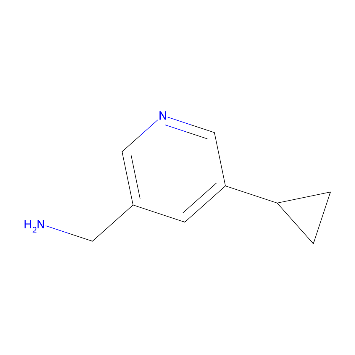 (5-Cyclopropylpyridin-3-yl)methanamine molecular structure, CAS 852877-60-2