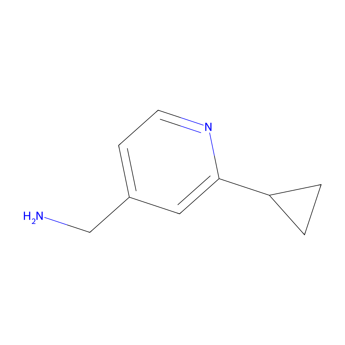 2-Cyclopropyl-4-pyridinemethanamine molecular structure, CAS 852877-61-3