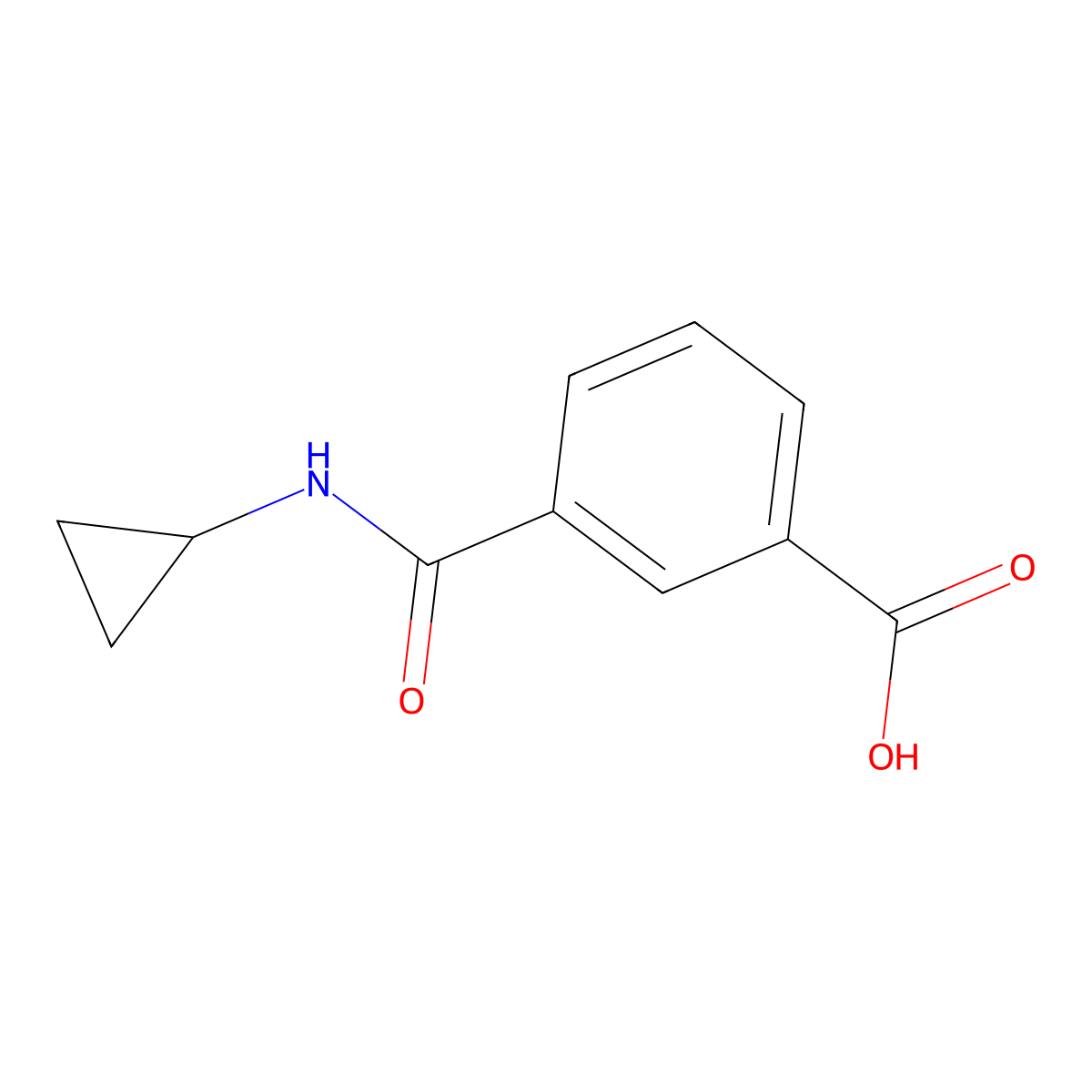 3-(Cyclopropylcarbamoyl)benzoic acid molecular structure, CAS 852879-04-0