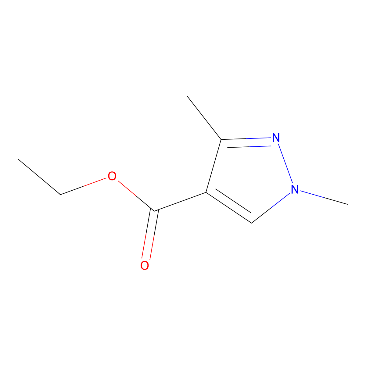ethyl 1,3-dimethyl-1H-pyrazole-4-carboxylate molecular structure, CAS 85290-76-2