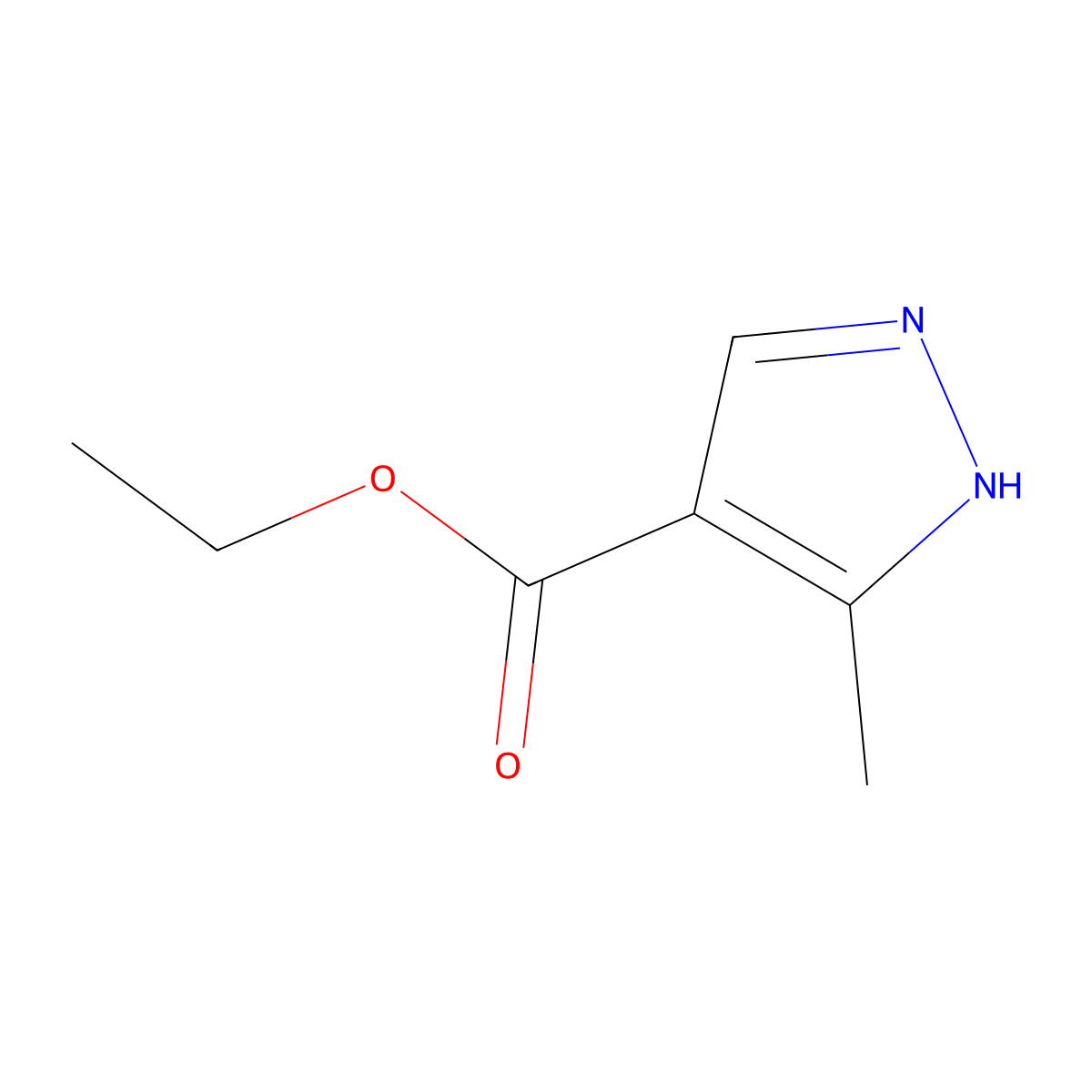 ethyl 3-methyl-1H-pyrazole-4-carboxylate molecular structure, CAS 85290-78-4