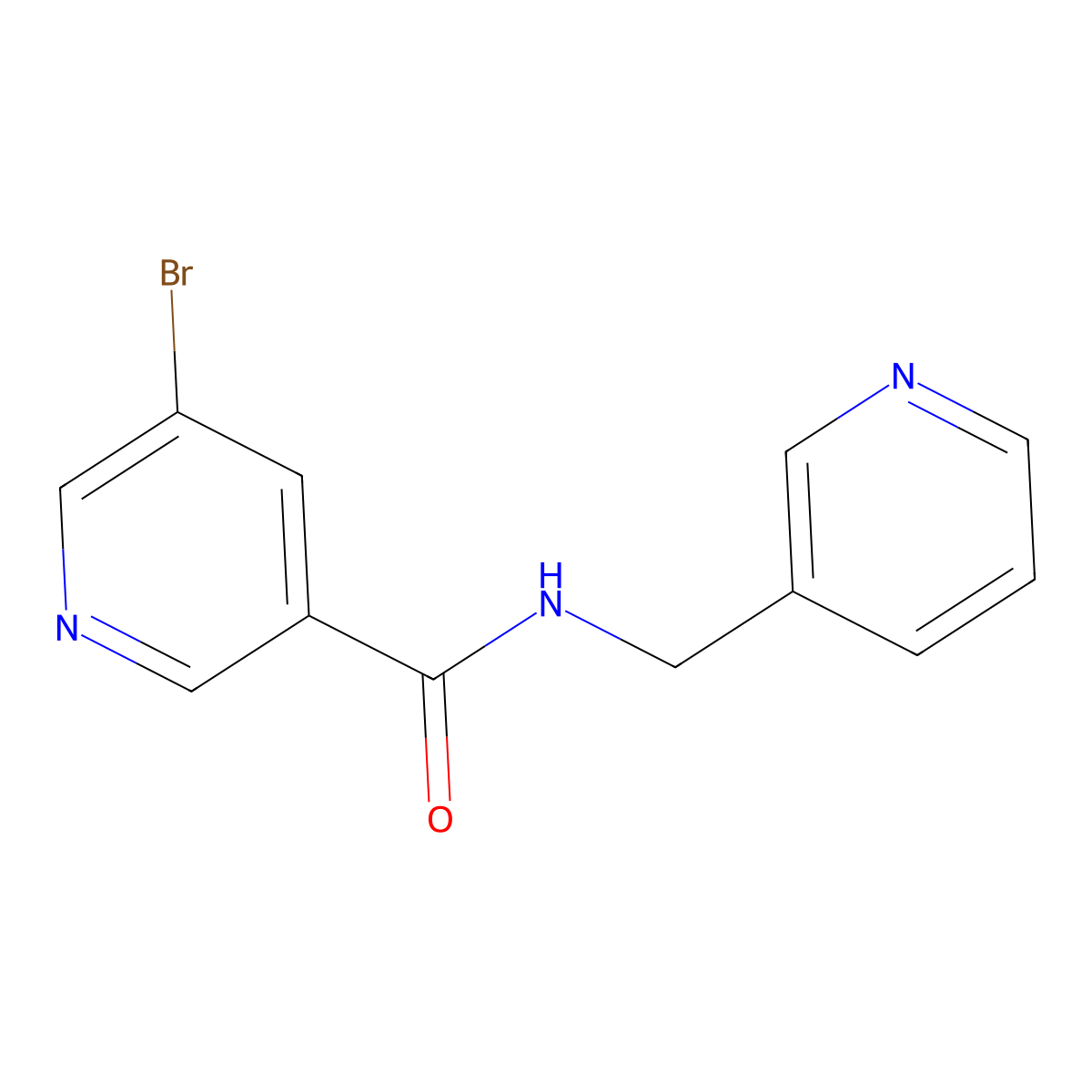 5-bromo-N-(pyridin-3-ylmethyl)pyridine-3-carboxamide molecular structure, CAS 852916-15-5