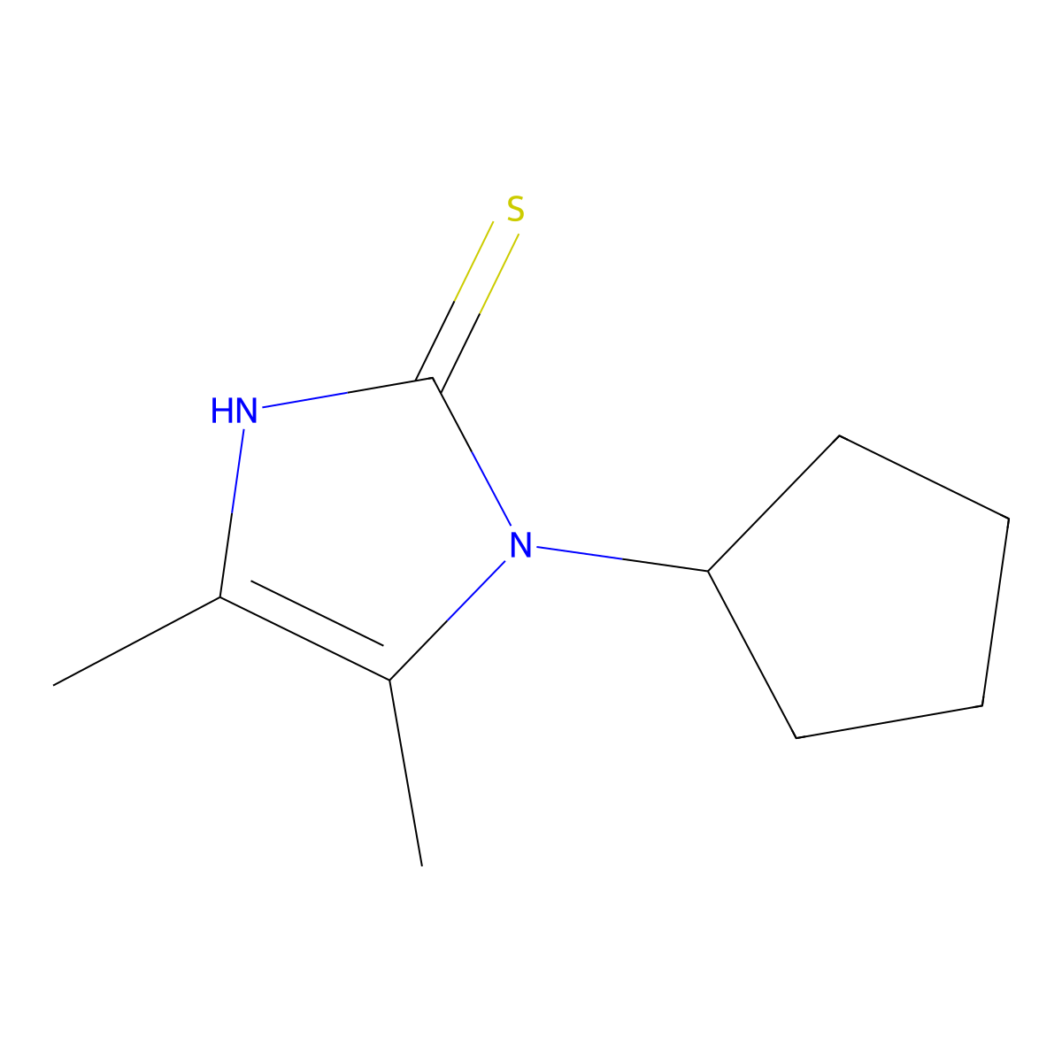 1-cyclopentyl-4,5-dimethyl-1H-imidazole-2-thiol molecular structure, CAS 852916-57-5