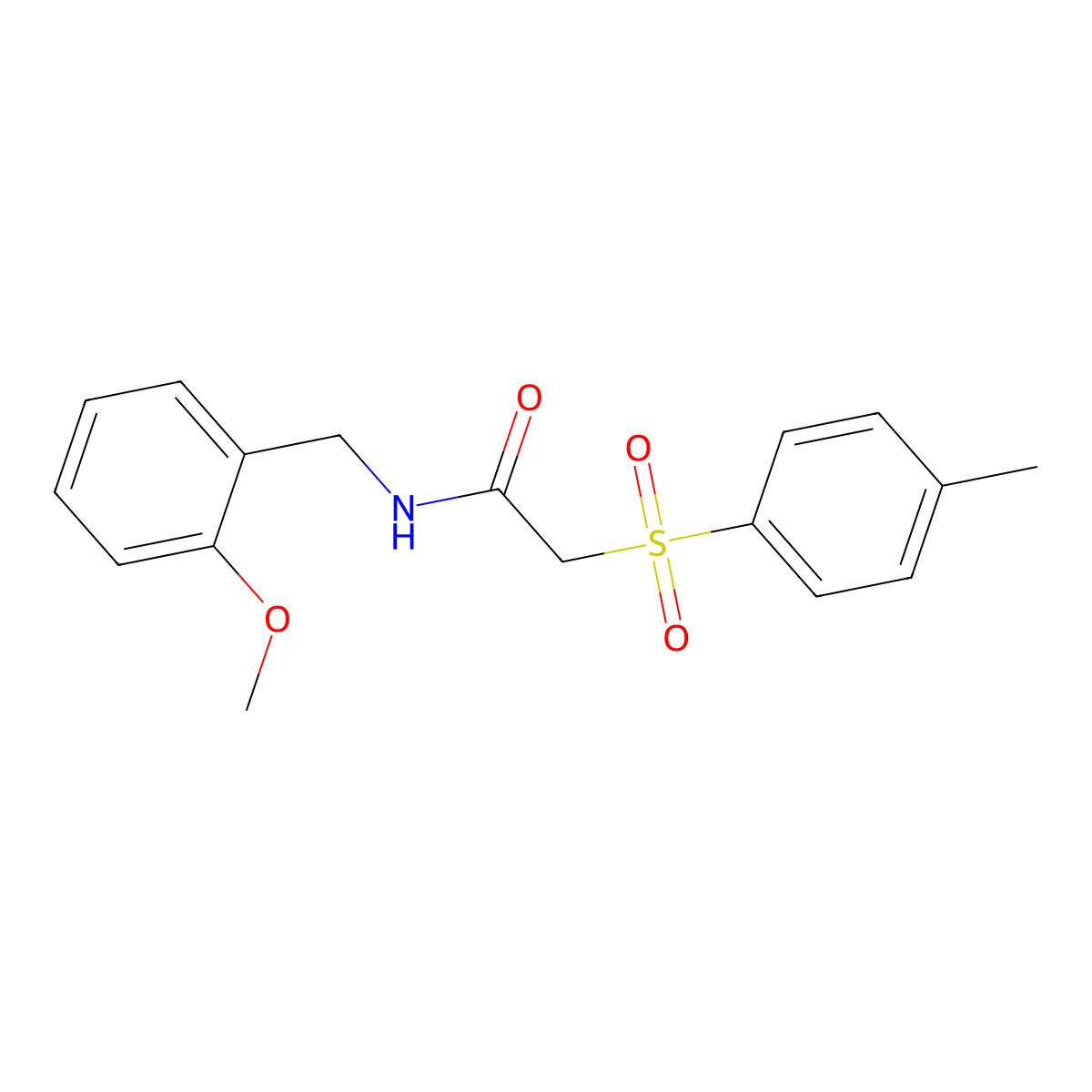 N-(2-methoxybenzyl)-2-[(4-methylphenyl)sulfonyl]acetamide molecular structure, CAS 852916-92-8