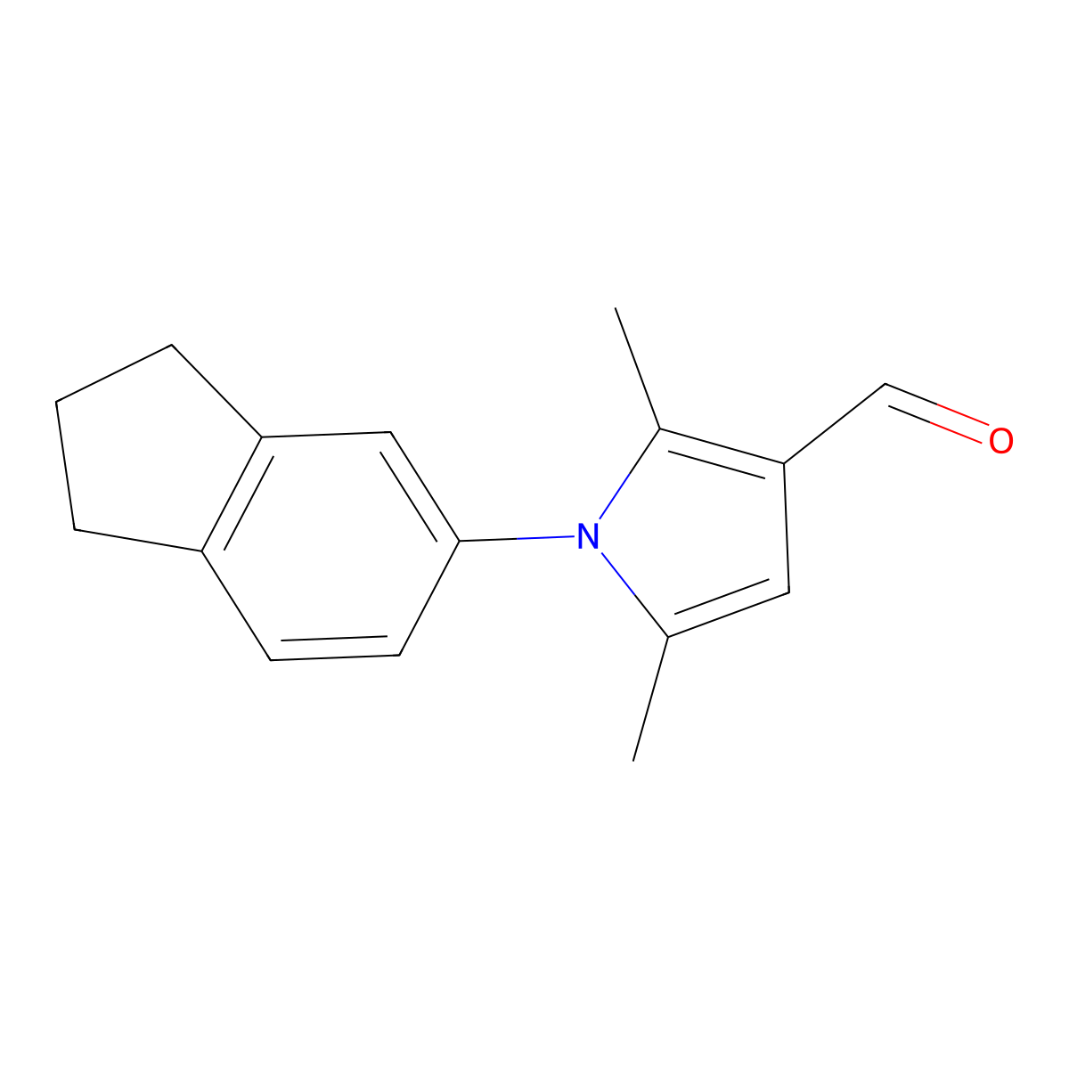 1-(2,3-dihydro-1H-inden-5-yl)-2,5-dimethyl-1H-pyrrole-3-carbaldehyde molecular structure, CAS 852916-94-0