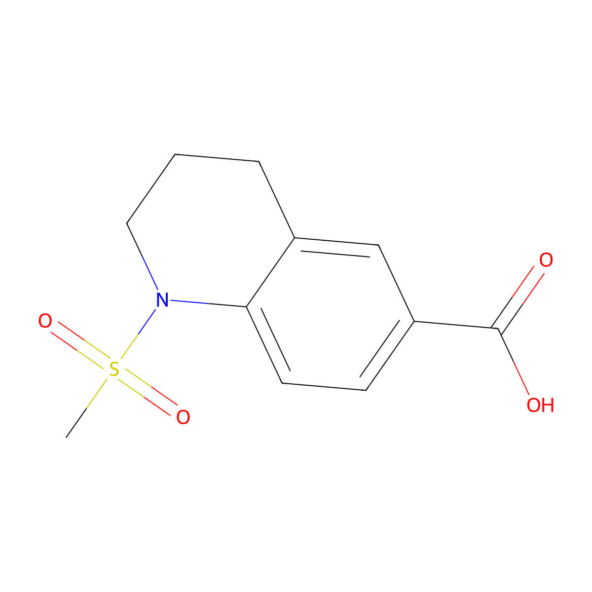 1-Methanesulfonyl-1,2,3,4-tetrahydroquinoline-6-carboxylic acid molecular structure, CAS 852916-95-1