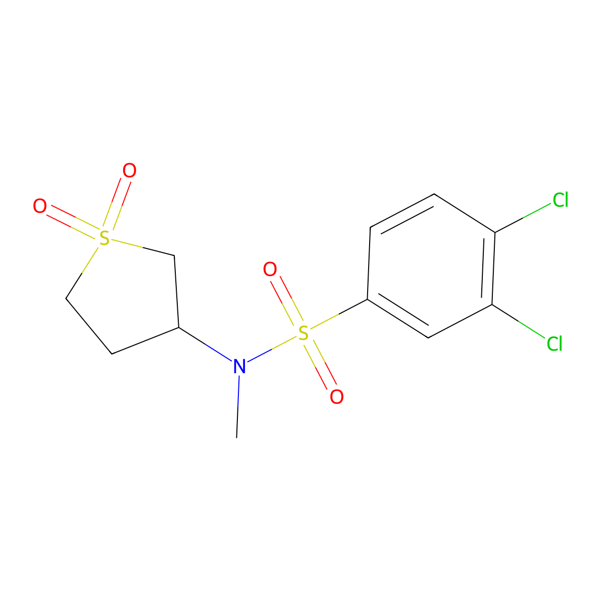 3,4-dichloro-N-(1,1-dioxo-1lambda6-thiolan-3-yl)-N-methylbenzene-1-sulfonamide molecular structure, CAS 852918-42-4