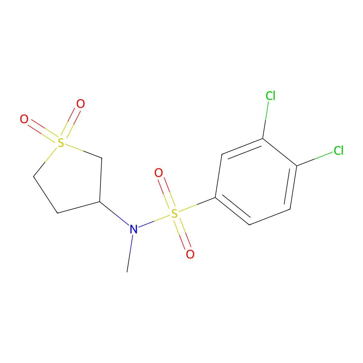 3,4-dichloro-N-(1,1-dioxo-1lambda6-thiolan-3-yl)-N-methylbenzene-1-sulfonamide molecular structure, CAS 852918-42-4