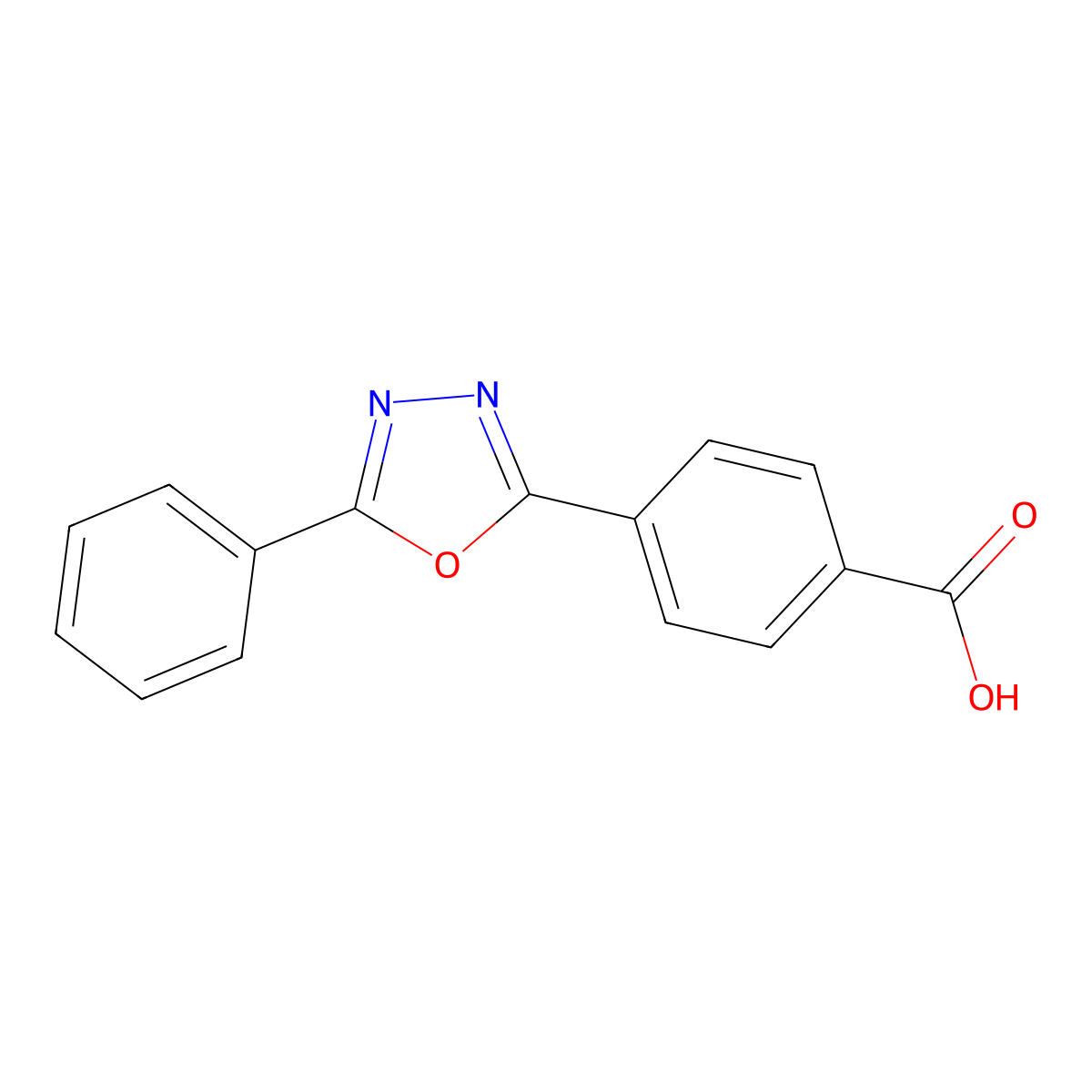4-(5-Phenyl-1,3,4-oxadiazol-2-yl)benzoic acid molecular structure, CAS 85292-45-1