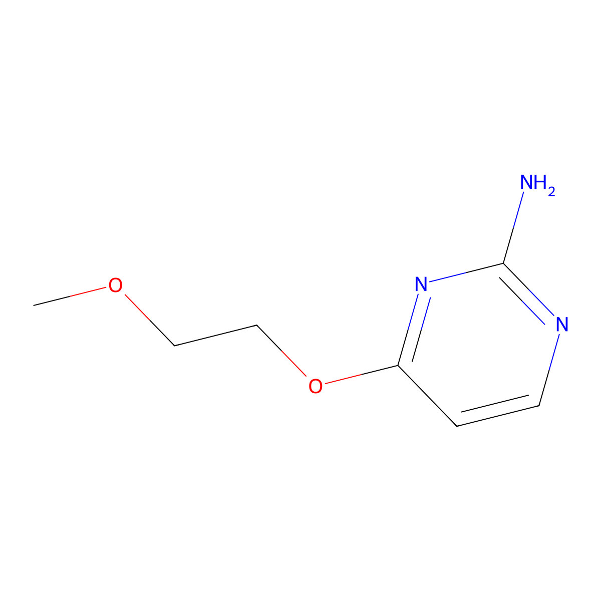 4-(2-Methoxyethoxy)pyrimidin-2-amine molecular structure, CAS 852921-87-0