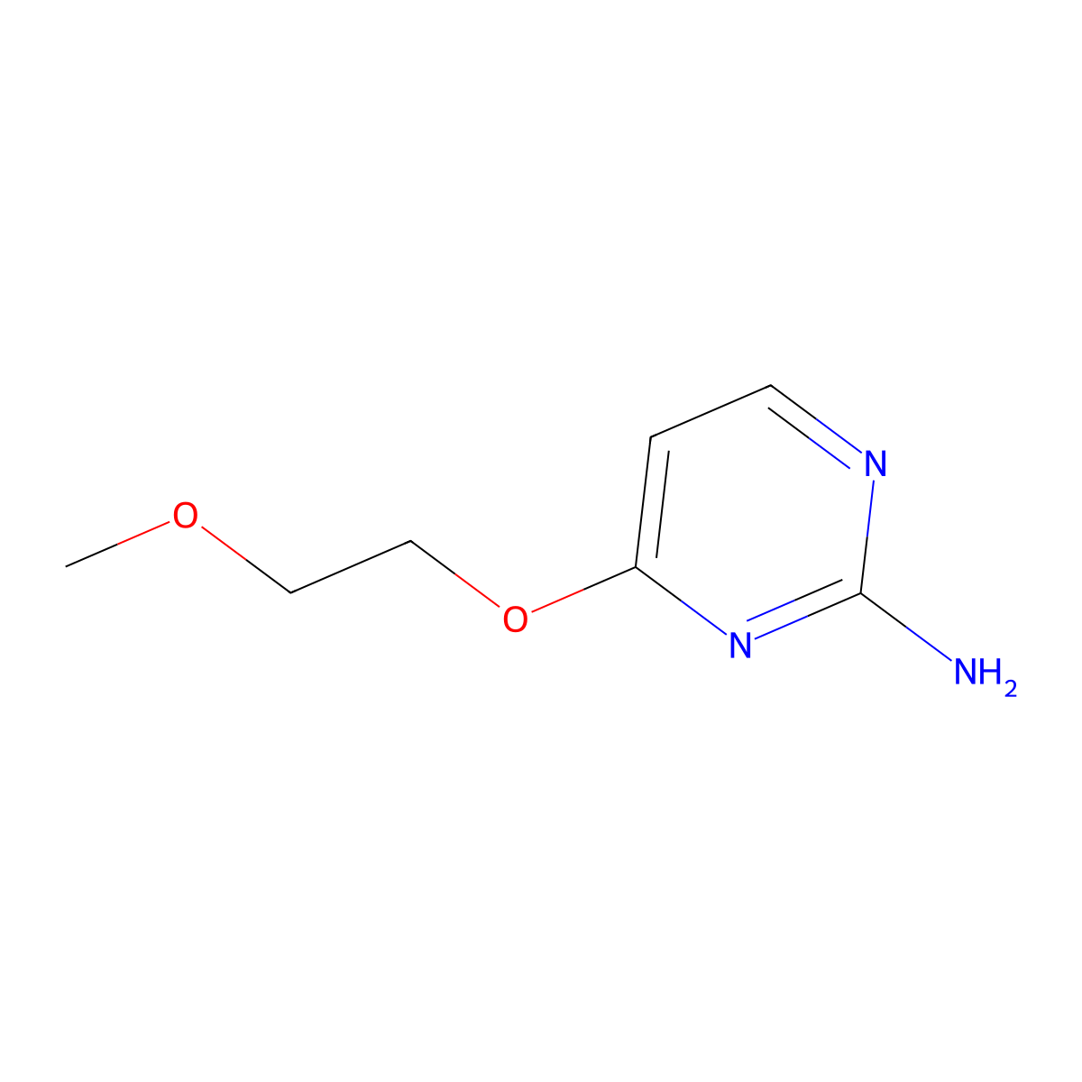 4-(2-Methoxyethoxy)pyrimidin-2-amine molecular structure, CAS 852921-87-0