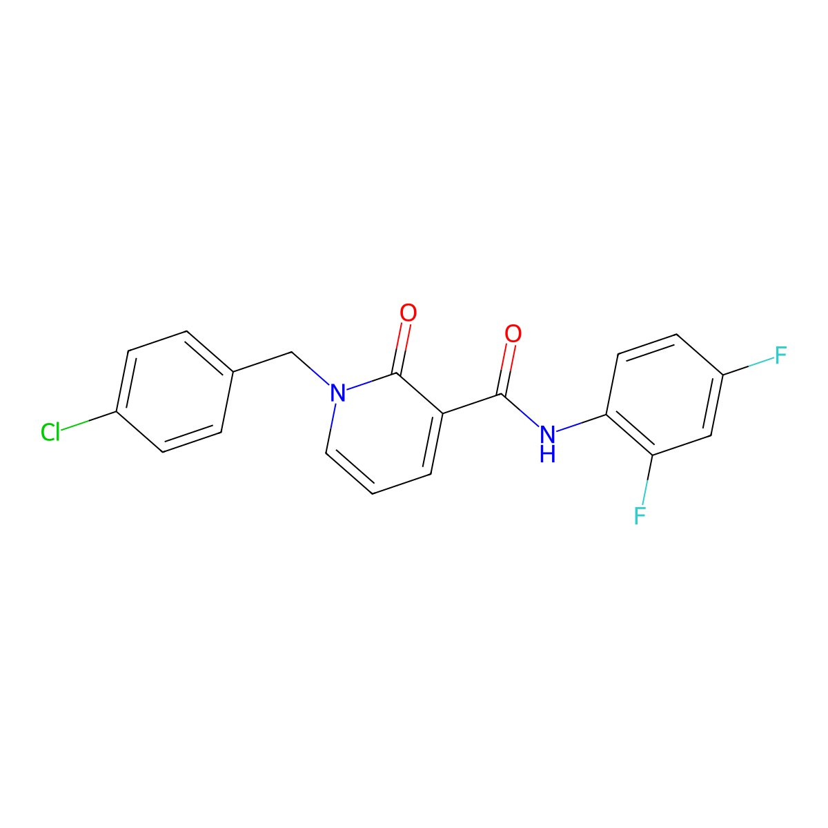 1-[(4-chlorophenyl)methyl]-N-(2,4-difluorophenyl)-2-oxopyridine-3-carboxamide molecular structure, CAS 852924-38-0