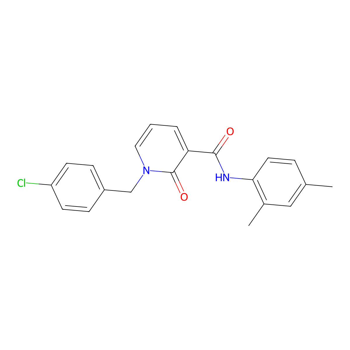 1-(4-chlorobenzyl)-N-(2,4-dimethylphenyl)-2-oxo-1,2-dihydropyridine-3-carboxamide molecular structure, CAS 852924-39-1