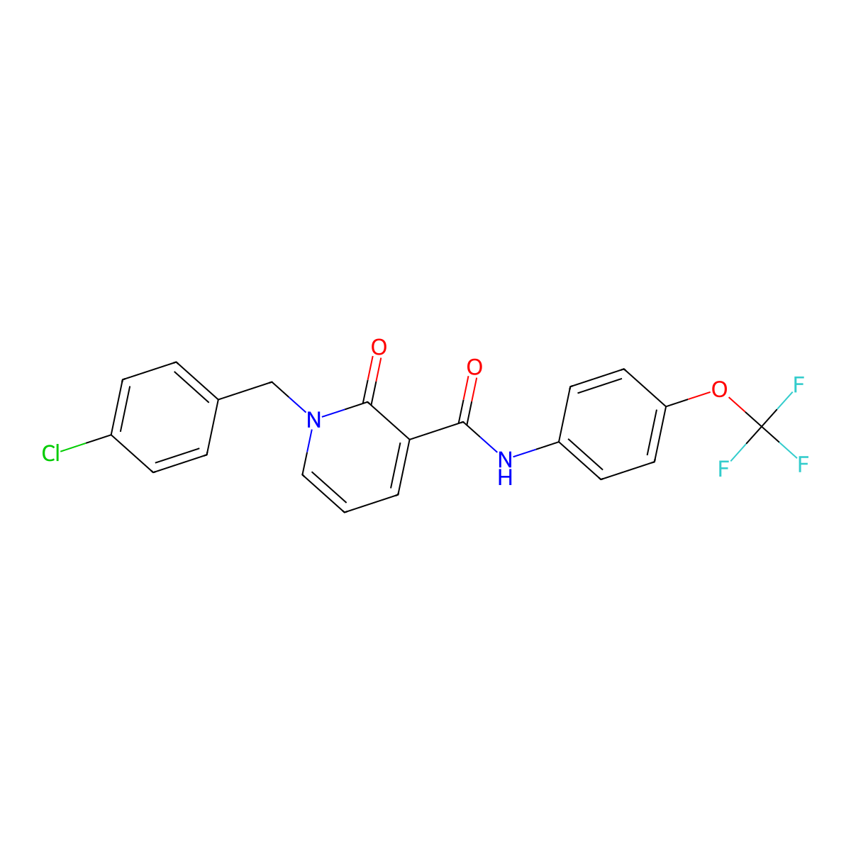 1-[(4-chlorophenyl)methyl]-2-oxo-N-[4-(trifluoromethoxy)phenyl]pyridine-3-carboxamide molecular structure, CAS 852924-42-6