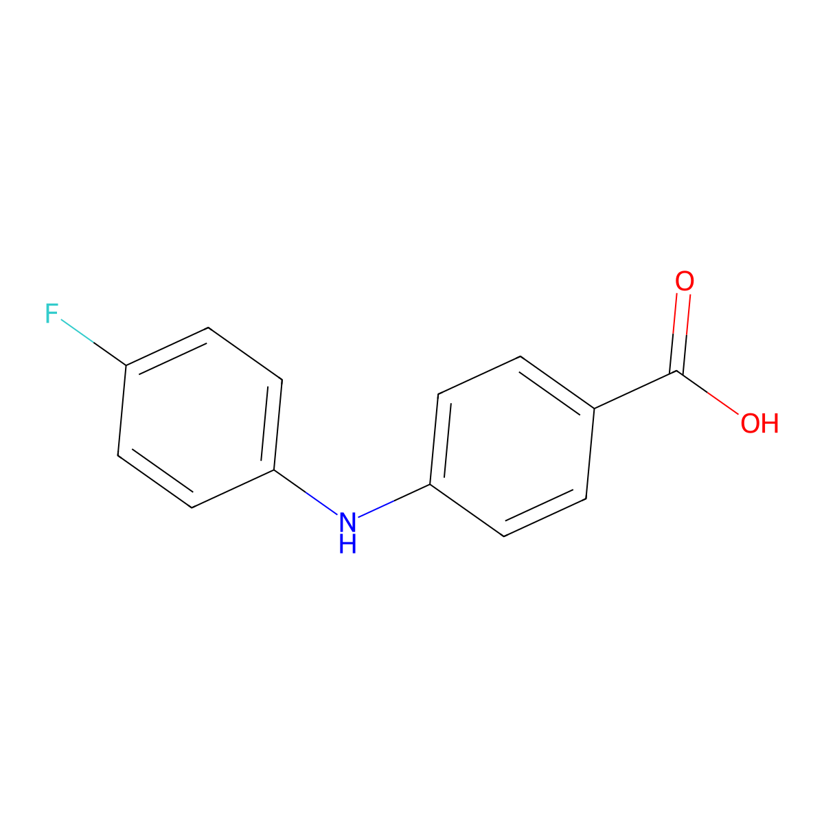 4-((4-Fluorophenyl)amino)benzoic acid molecular structure, CAS 852927-09-4