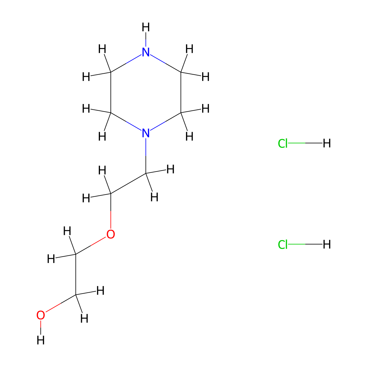 2-(2-(Piperazin-1-yl)ethoxy)ethanol dihydrochloride molecular structure, CAS 85293-16-9
