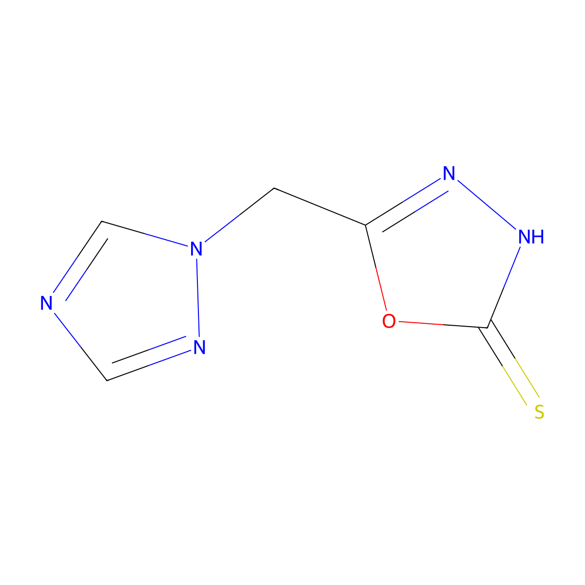 5-(1H-1,2,4-triazol-1-ylmethyl)-1,3,4-oxadiazole-2-thiol molecular structure, CAS 852933-13-2