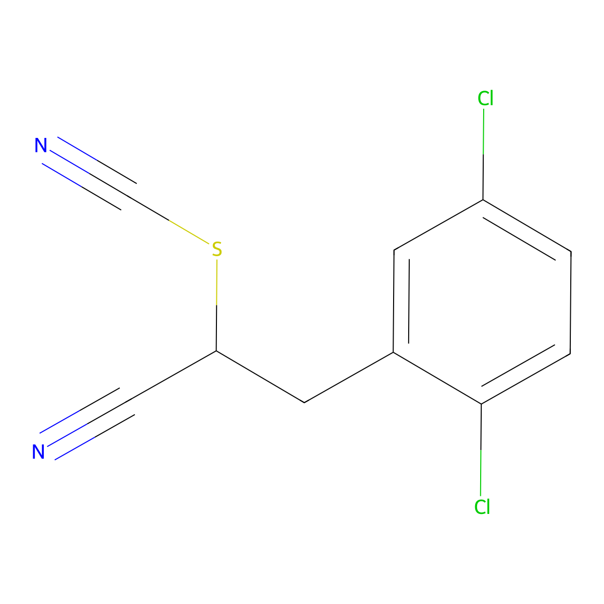 1-Cyano-2-(2,5-dichlorophenyl)ethyl thiocyanate molecular structure, CAS 852933-24-5