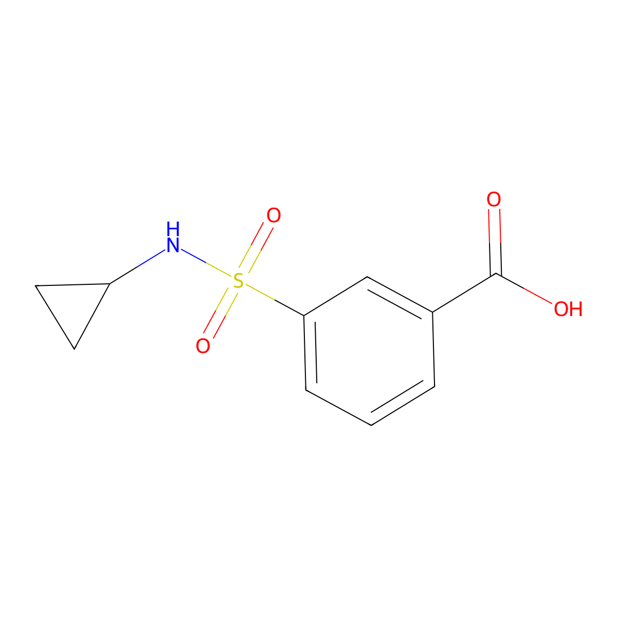 3-(cyclopropylsulfamoyl)benzoic Acid molecular structure, CAS 852933-50-7