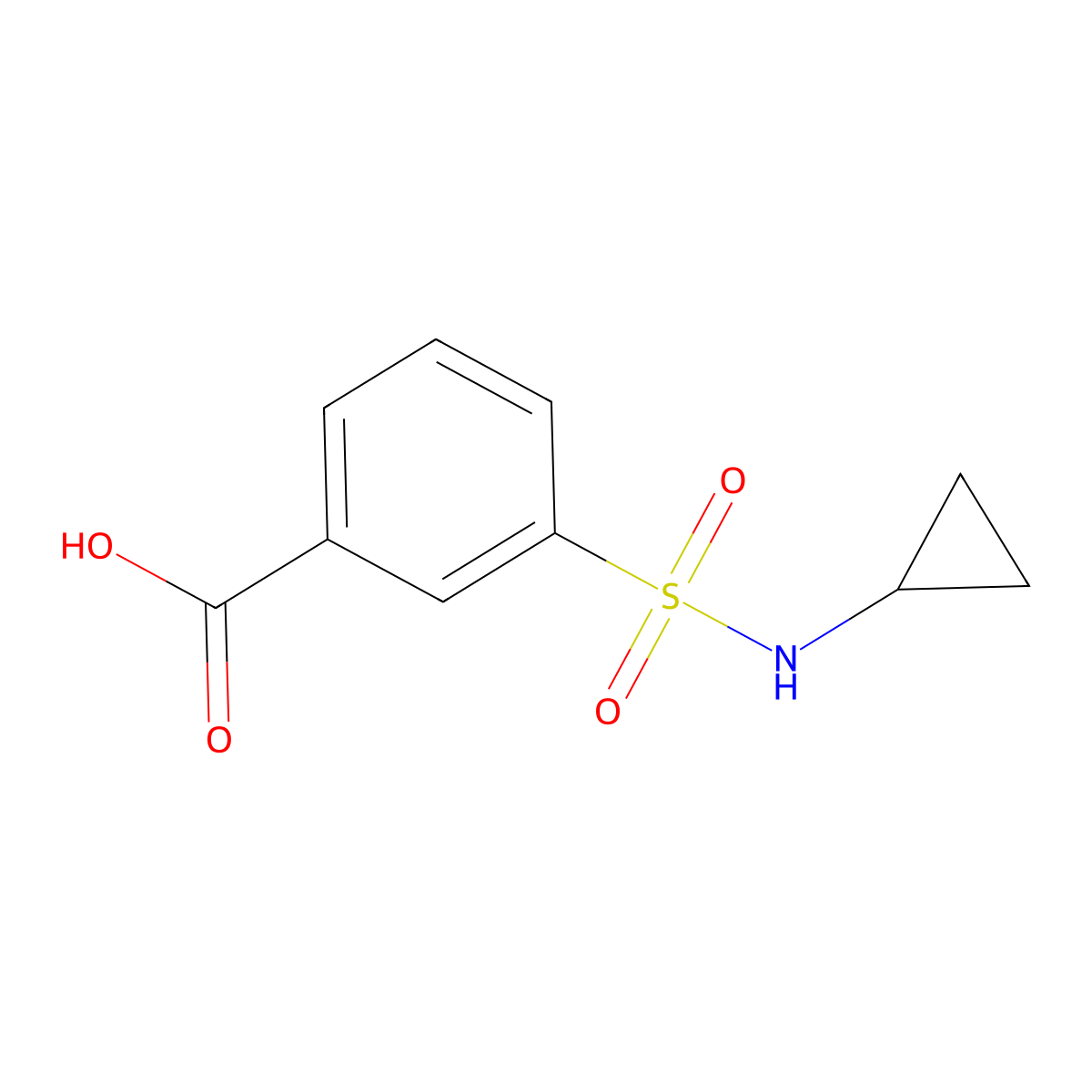 3-(cyclopropylsulfamoyl)benzoic Acid molecular structure, CAS 852933-50-7