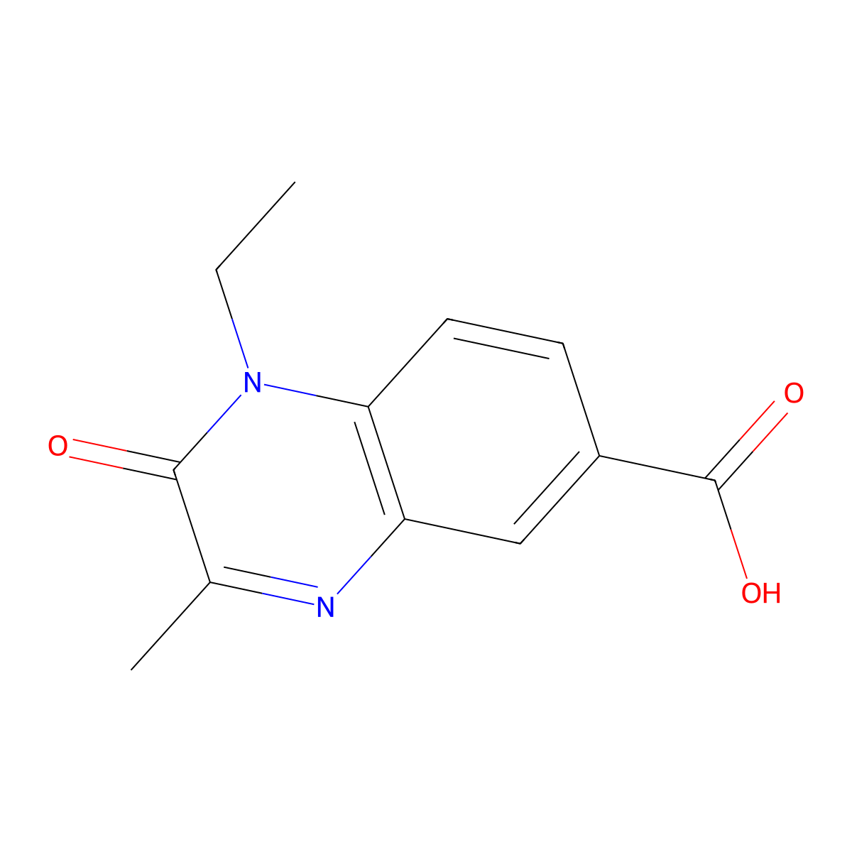 1-Ethyl-3-methyl-2-oxo-1,2-dihydroquinoxaline-6-carboxylic acid molecular structure, CAS 852933-91-6