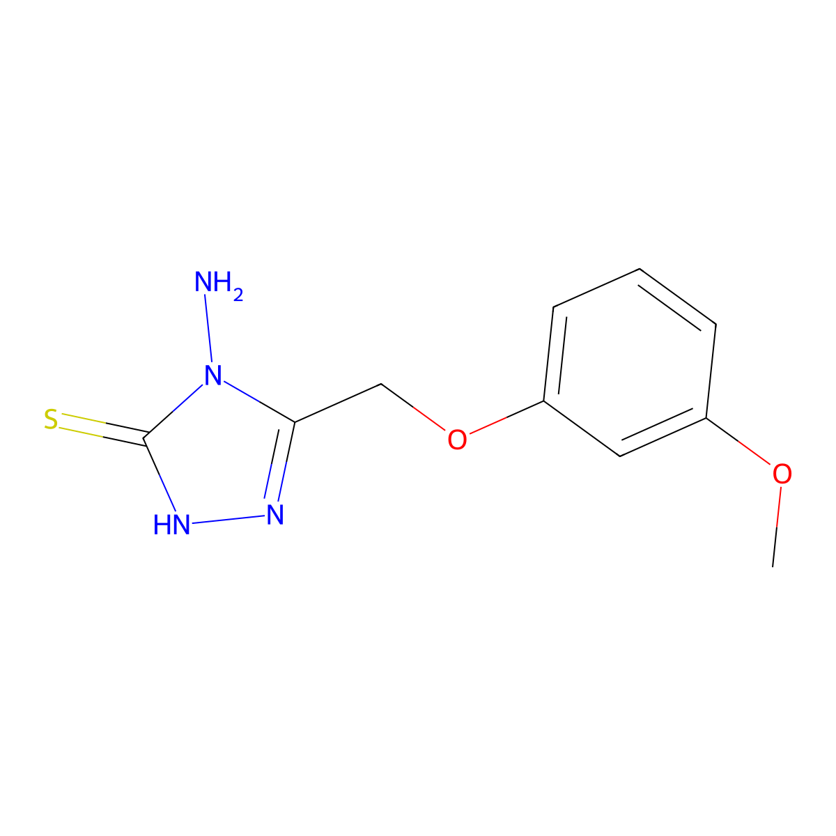 4-amino-5-(3-methoxyphenoxymethyl)-4H-1,2,4-triazole-3-thiol molecular structure, CAS 852933-97-2