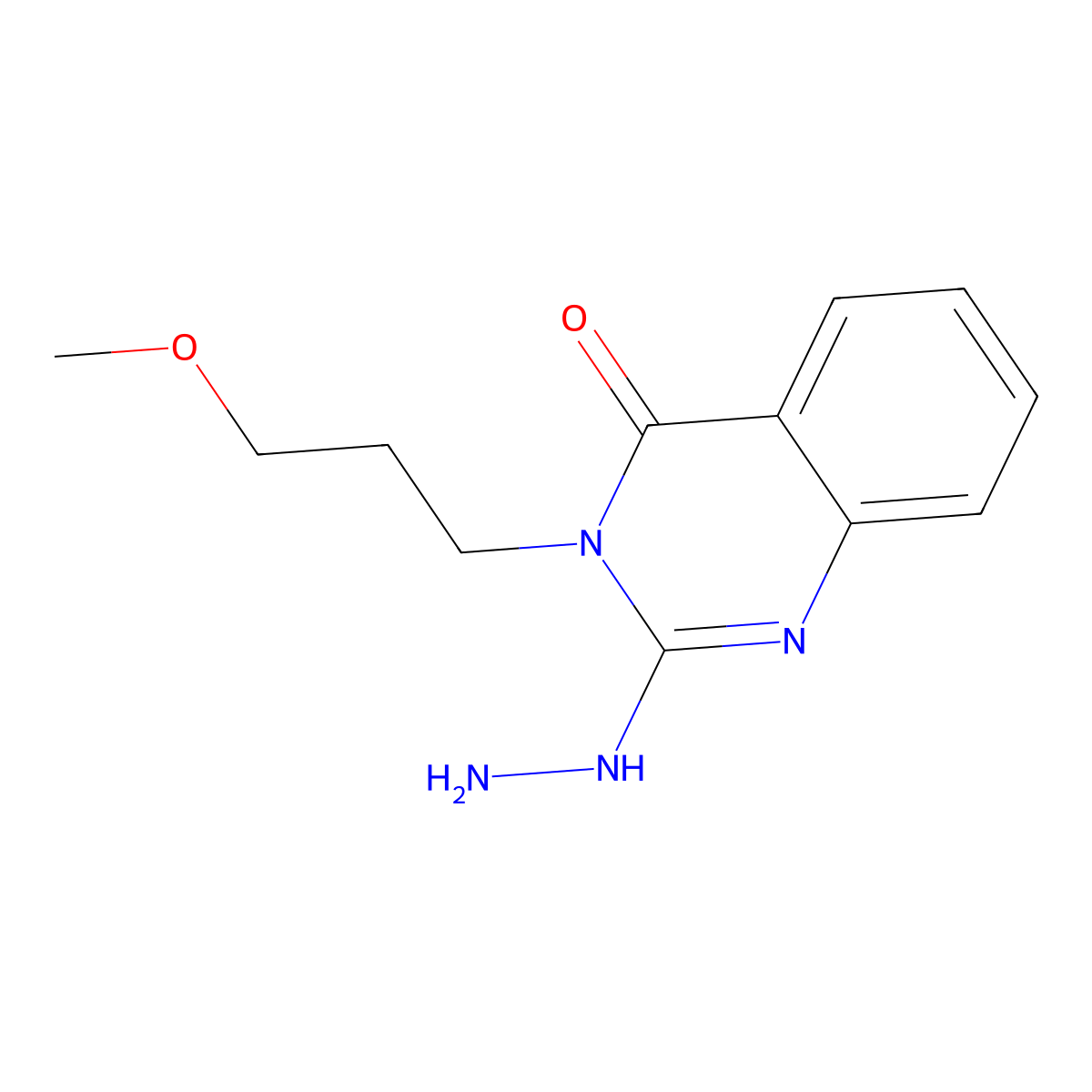 2-Hydrazinyl-3-(3-methoxypropyl)-3,4-dihydroquinazolin-4-one molecular structure, CAS 852933-98-3