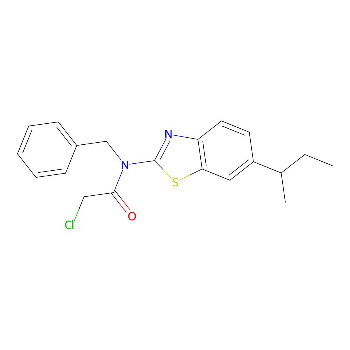N-benzyl-N-[6-(butan-2-yl)-1,3-benzothiazol-2-yl]-2-chloroacetamide molecular structure, CAS 852934-00-0