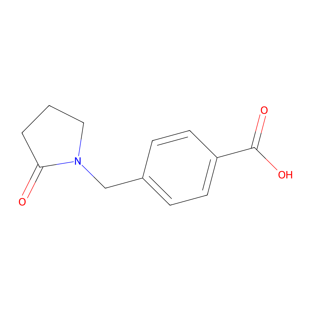 4-((2-Oxopyrrolidin-1-yl)methyl)benzoic acid molecular structure, CAS 852934-02-2