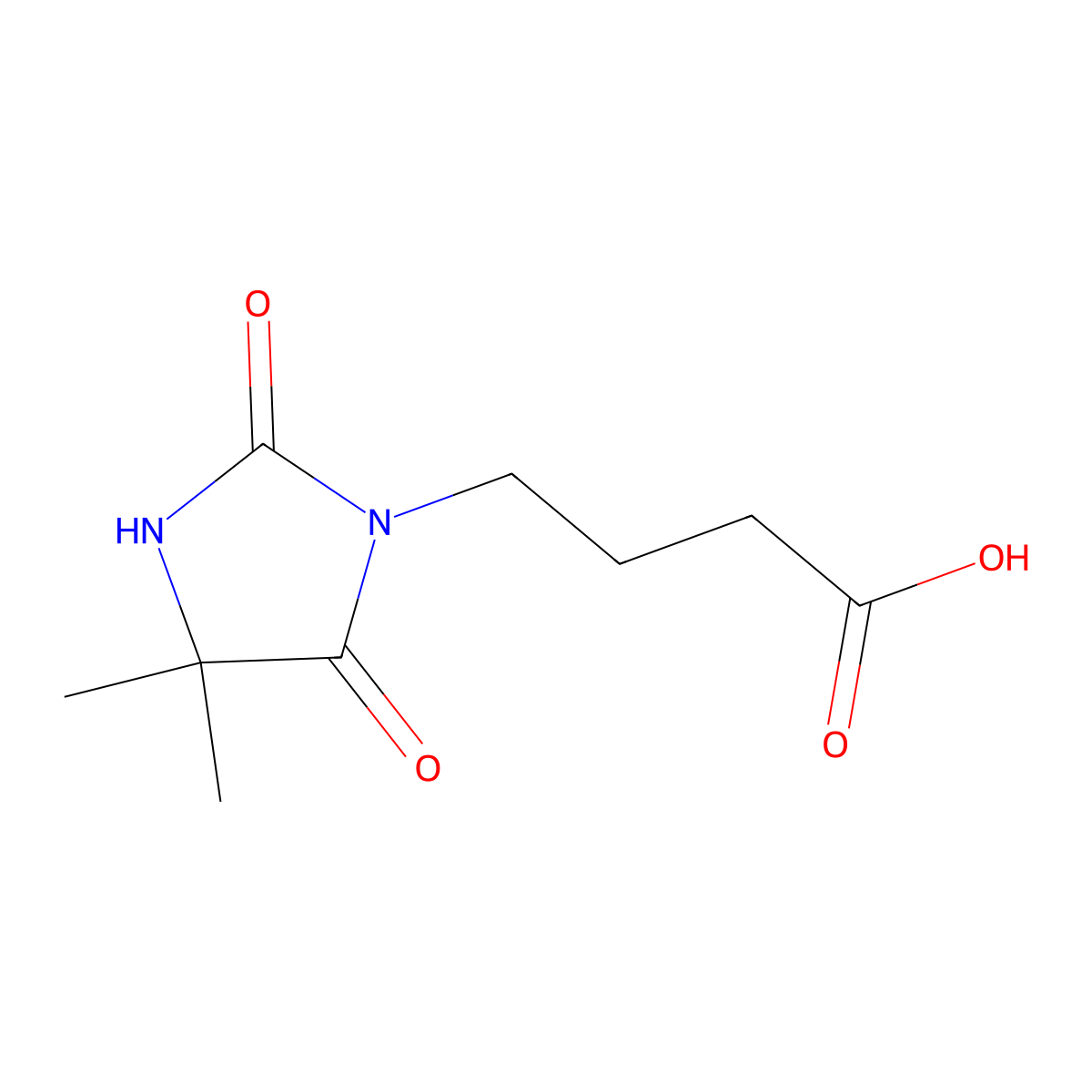 4-(4,4-Dimethyl-2,5-dioxoimidazolidin-1-yl)butanoic acid molecular structure, CAS 852934-04-4