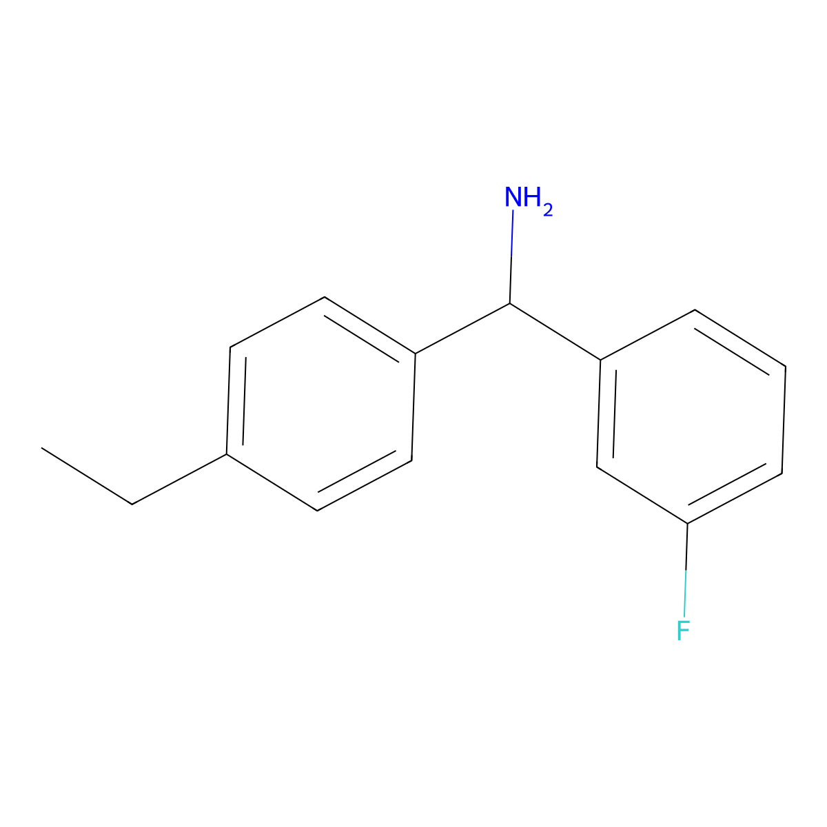 (4-Ethylphenyl)(3-fluorophenyl)methanamine molecular structure, CAS 852934-06-6