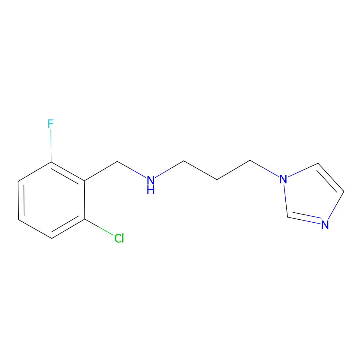 ((2-chloro-6-fluorophenyl)methyl)(3-(1H-imidazol-1-yl)propyl)amine molecular structure, CAS 852934-12-4