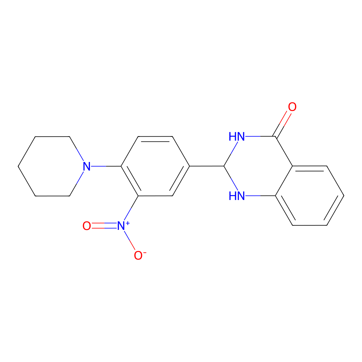 2-(3-Nitro-4-(piperidin-1-yl)phenyl)-2,3-dihydroquinazolin-4(1H)-one molecular structure, CAS 852938-33-1