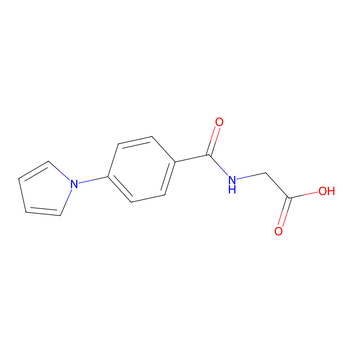 2-[(4-pyrrol-1-ylbenzoyl)amino]acetic Acid molecular structure, CAS 852940-44-4