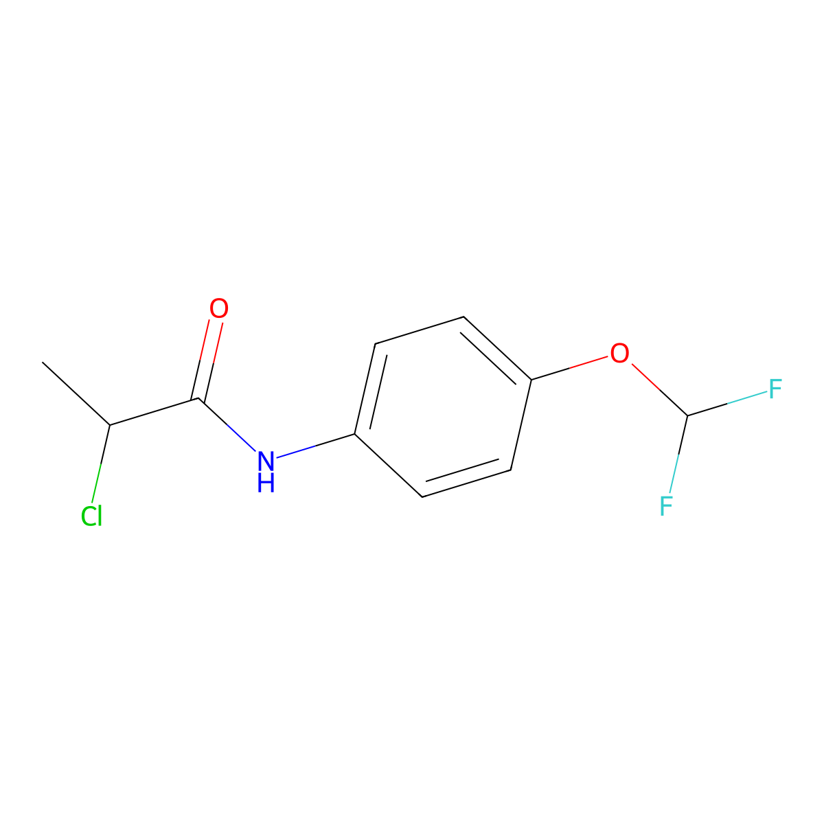 2-chloro-N-[4-(difluoromethoxy)phenyl]propanamide molecular structure, CAS 852940-46-6
