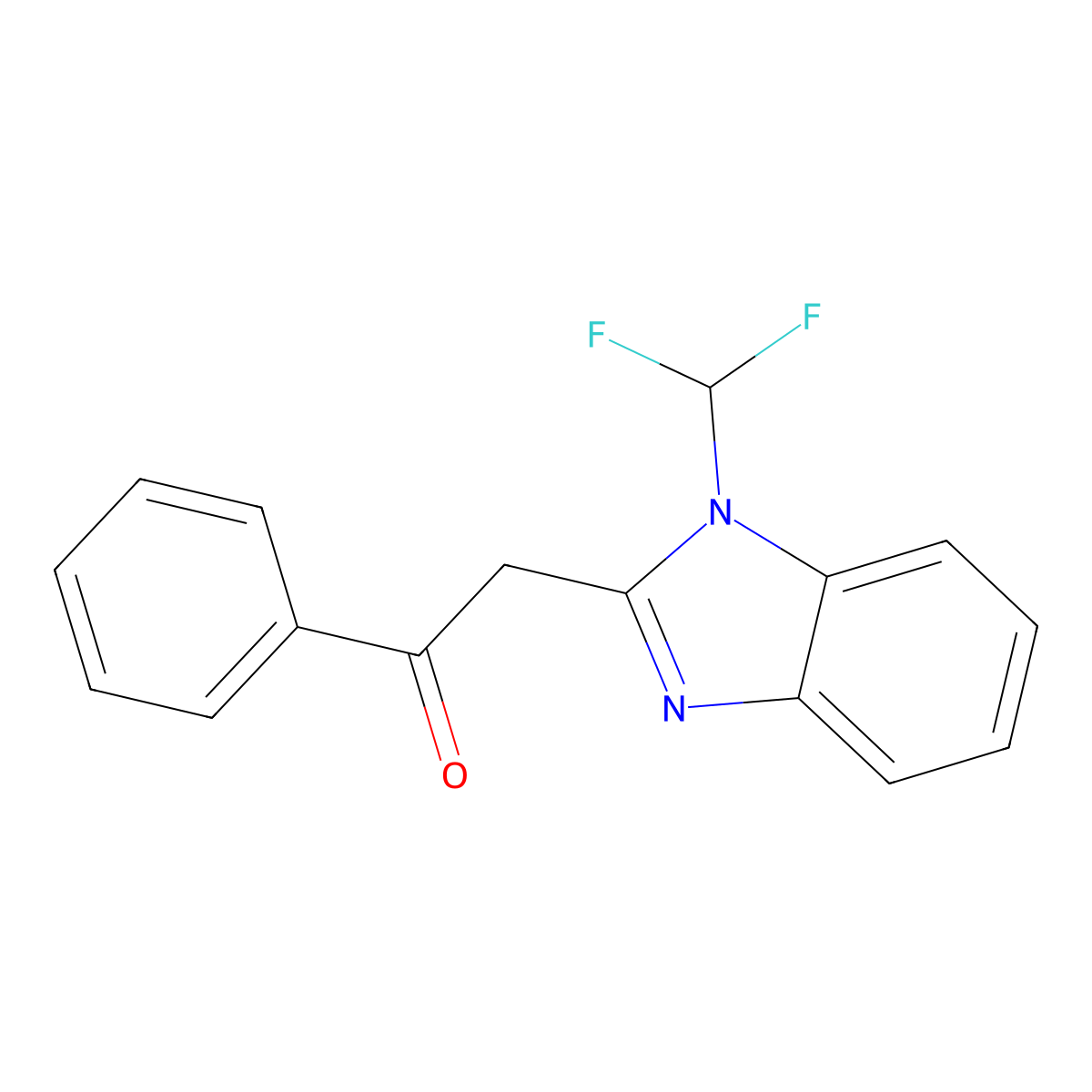 2-[1-(difluoromethyl)-1H-benzimidazol-2-yl]-1-phenylethanone molecular structure, CAS 852940-48-8