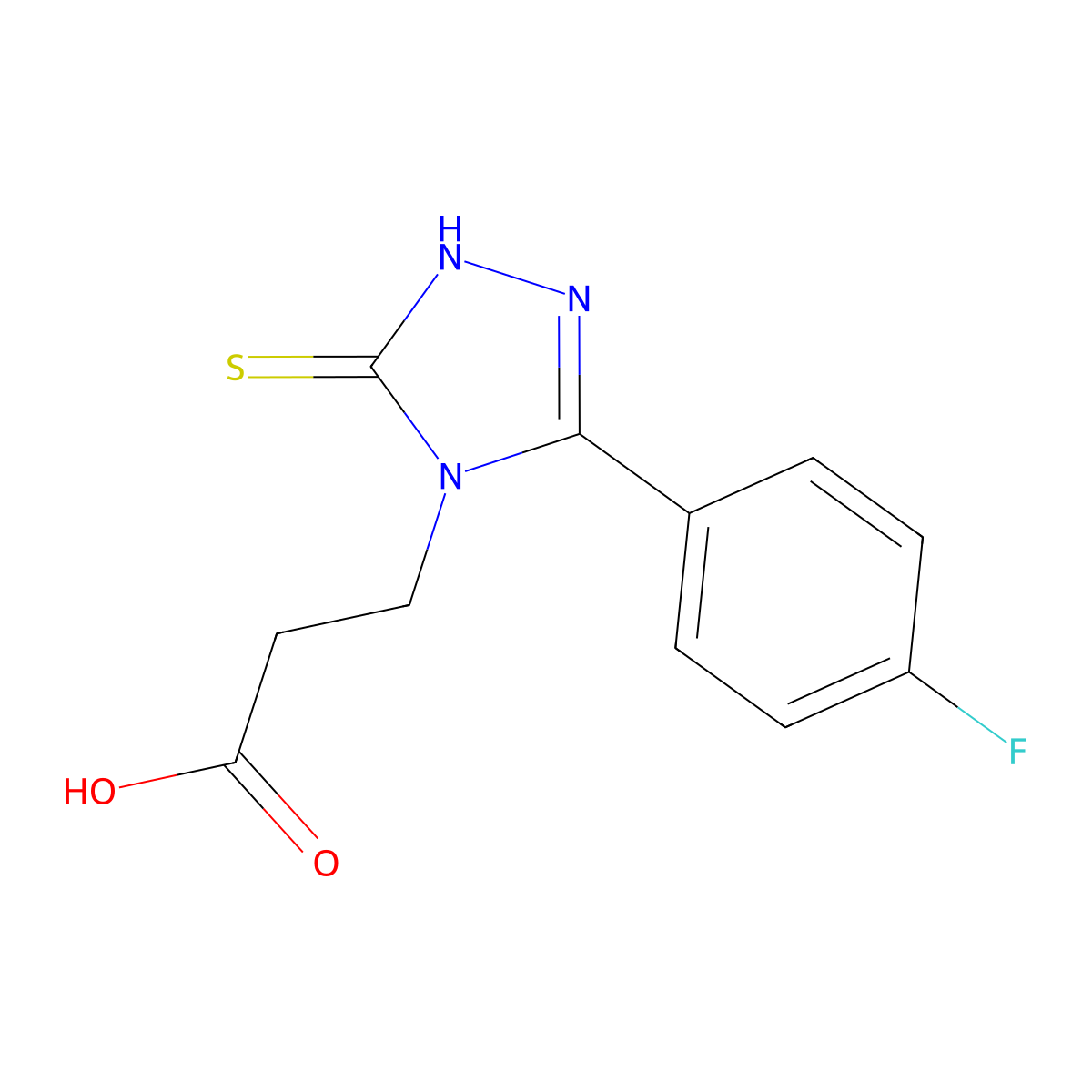 3-[3-(4-fluorophenyl)-5-sulfanyl-4H-1,2,4-triazol-4-yl]propanoic acid molecular structure, CAS 852940-54-6