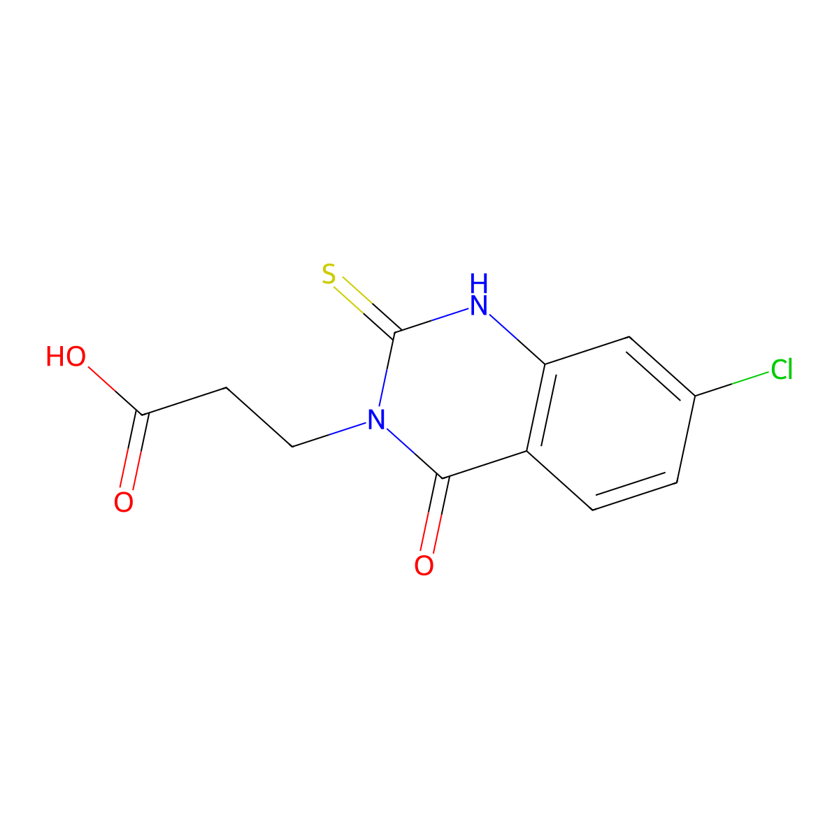 3-(7-Chloro-4-oxo-2-sulfanyl-3,4-dihydroquinazolin-3-yl)propanoic acid molecular structure, CAS 852940-56-8