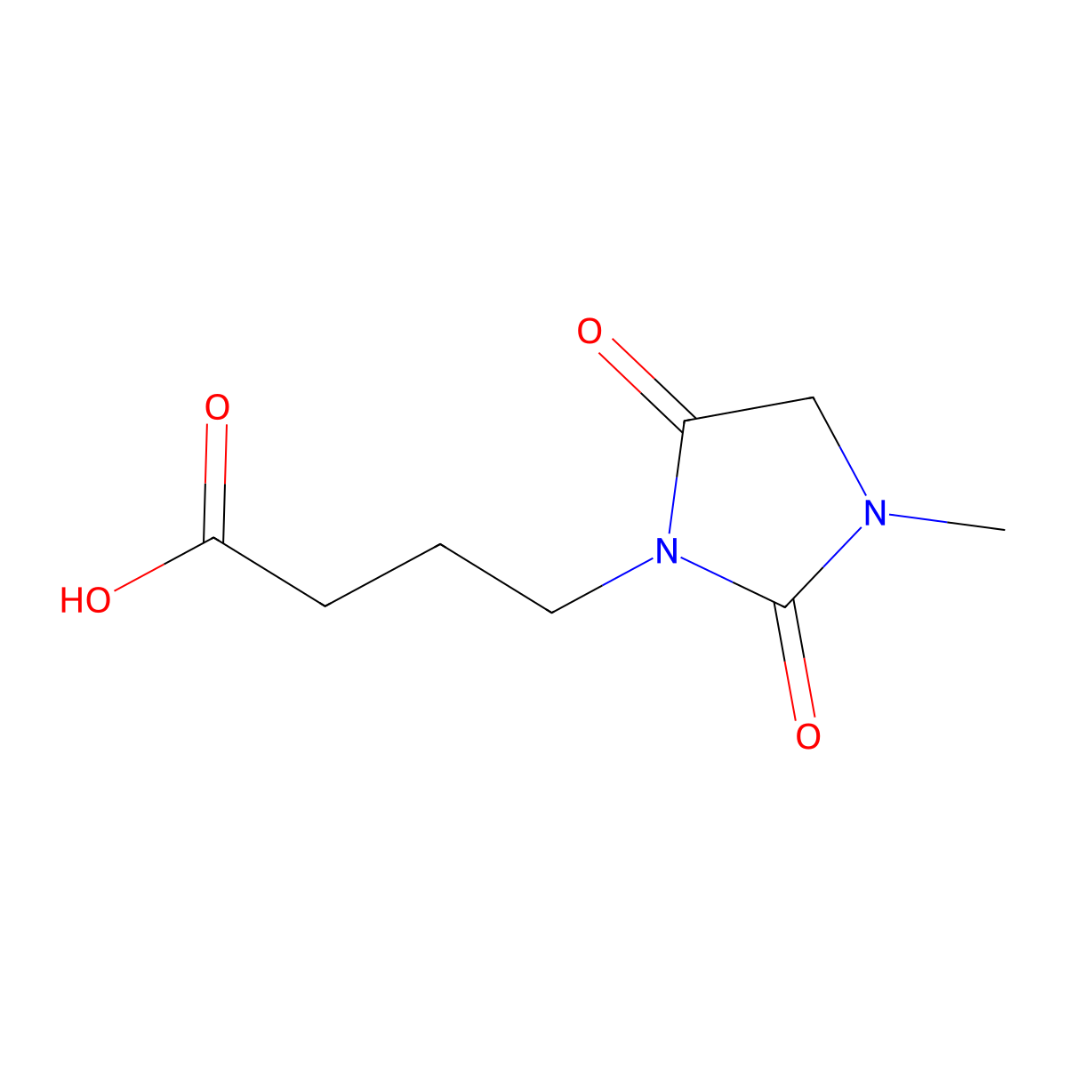 4-(3-Methyl-2,5-dioxoimidazolidin-1-yl)butanoic acid molecular structure, CAS 852940-58-0