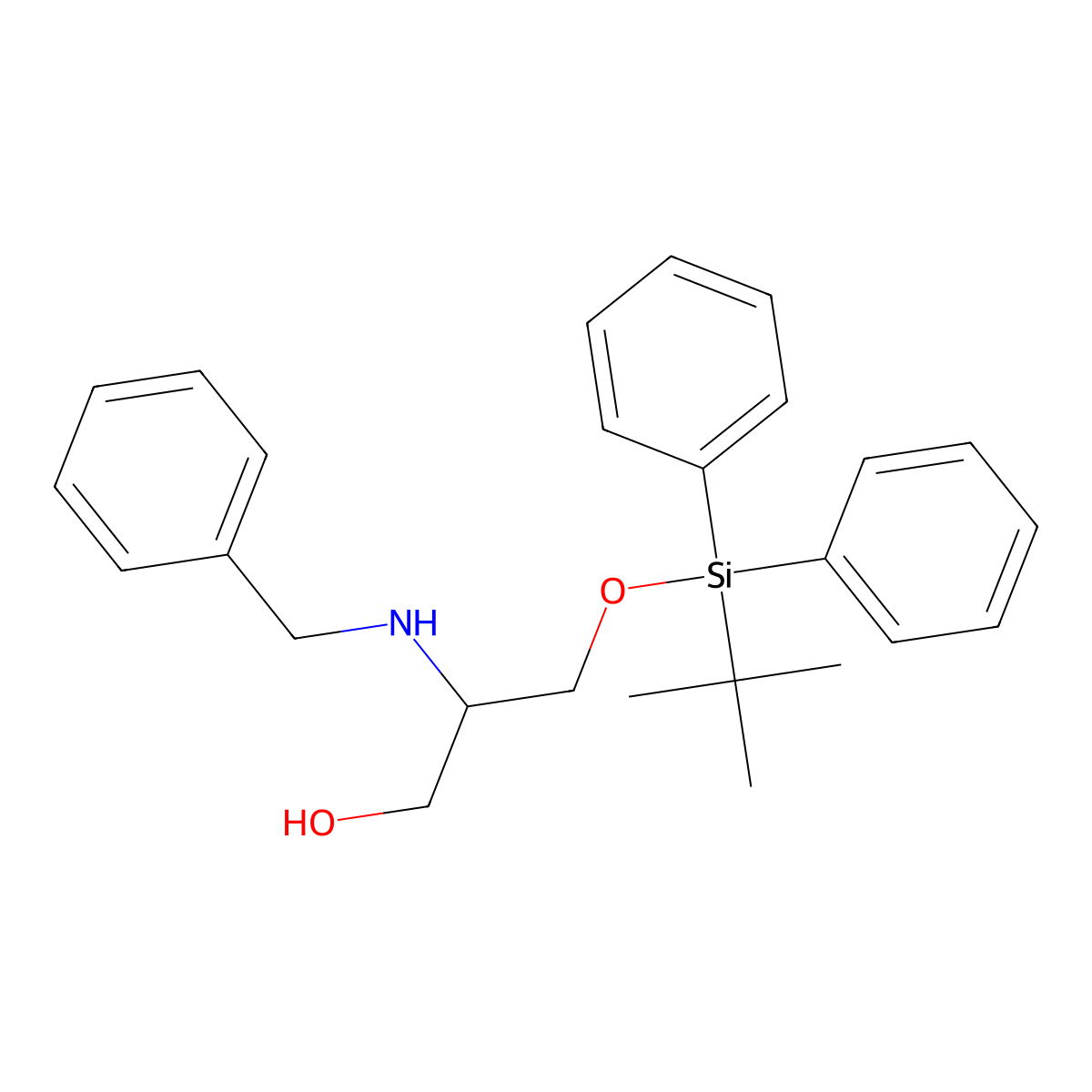 (2S)-3-(2,2-Dimethyl-1,1-diphenyl-1-silapropoxy)-2-[benzylamino]propan-1-ol molecular structure, CAS 852946-11-3