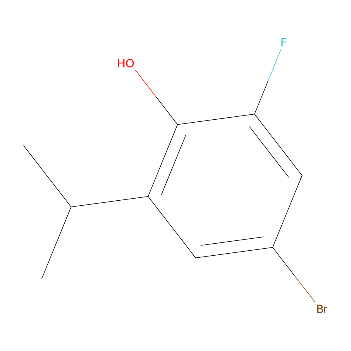4-Bromo-2-fluoro-6-isopropylphenol molecular structure, CAS 852947-53-6