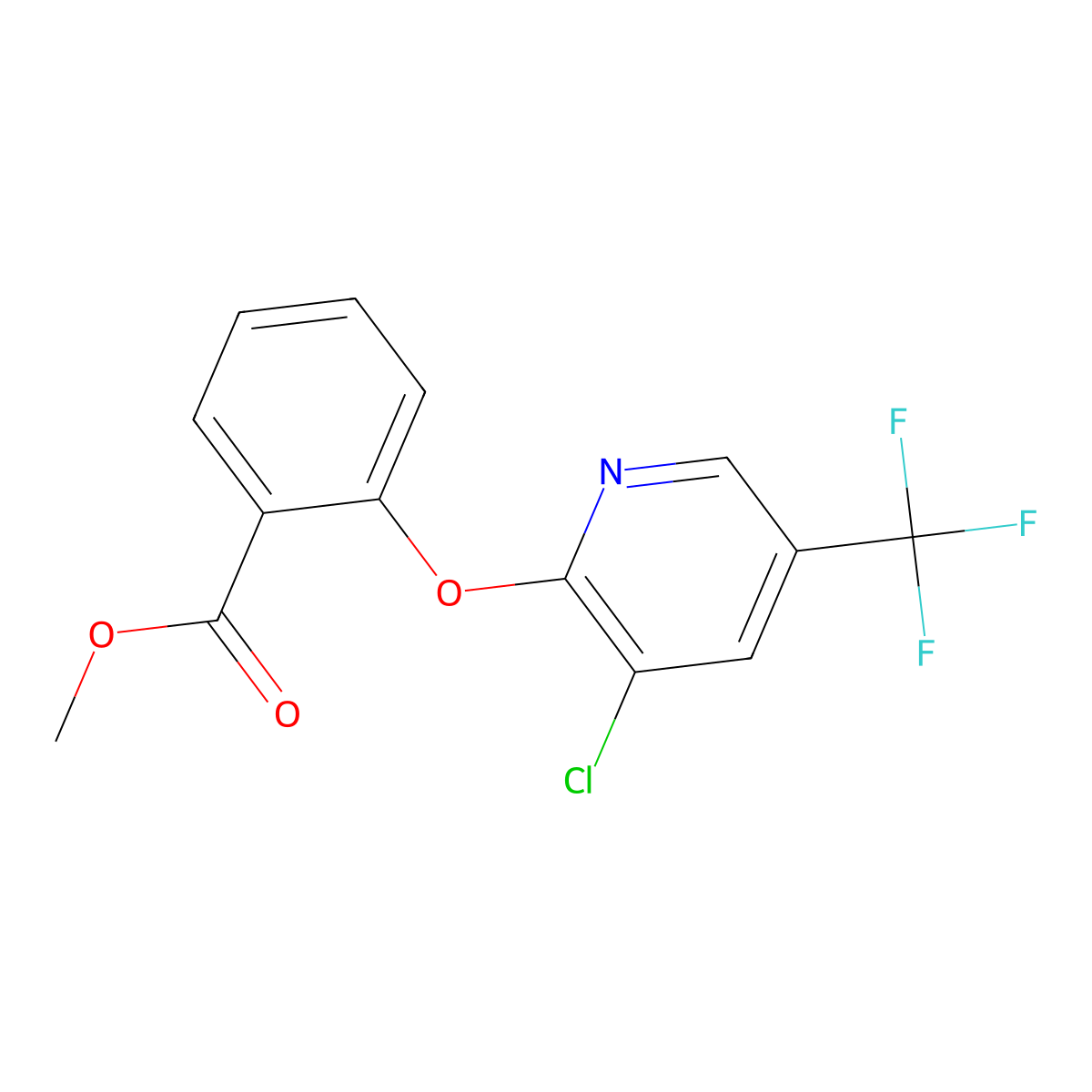 Methyl 2-{[3-chloro-5-(trifluoromethyl)pyridin-2-yl]oxy}benzoate molecular structure, CAS 852952-21-7