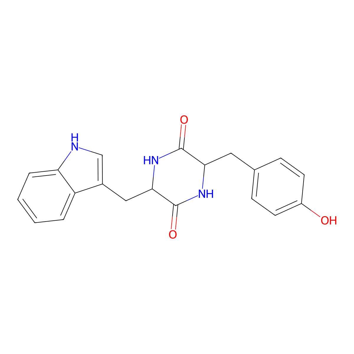 Cyclo(-D-Trp-Tyr) molecular structure, CAS 852955-00-1