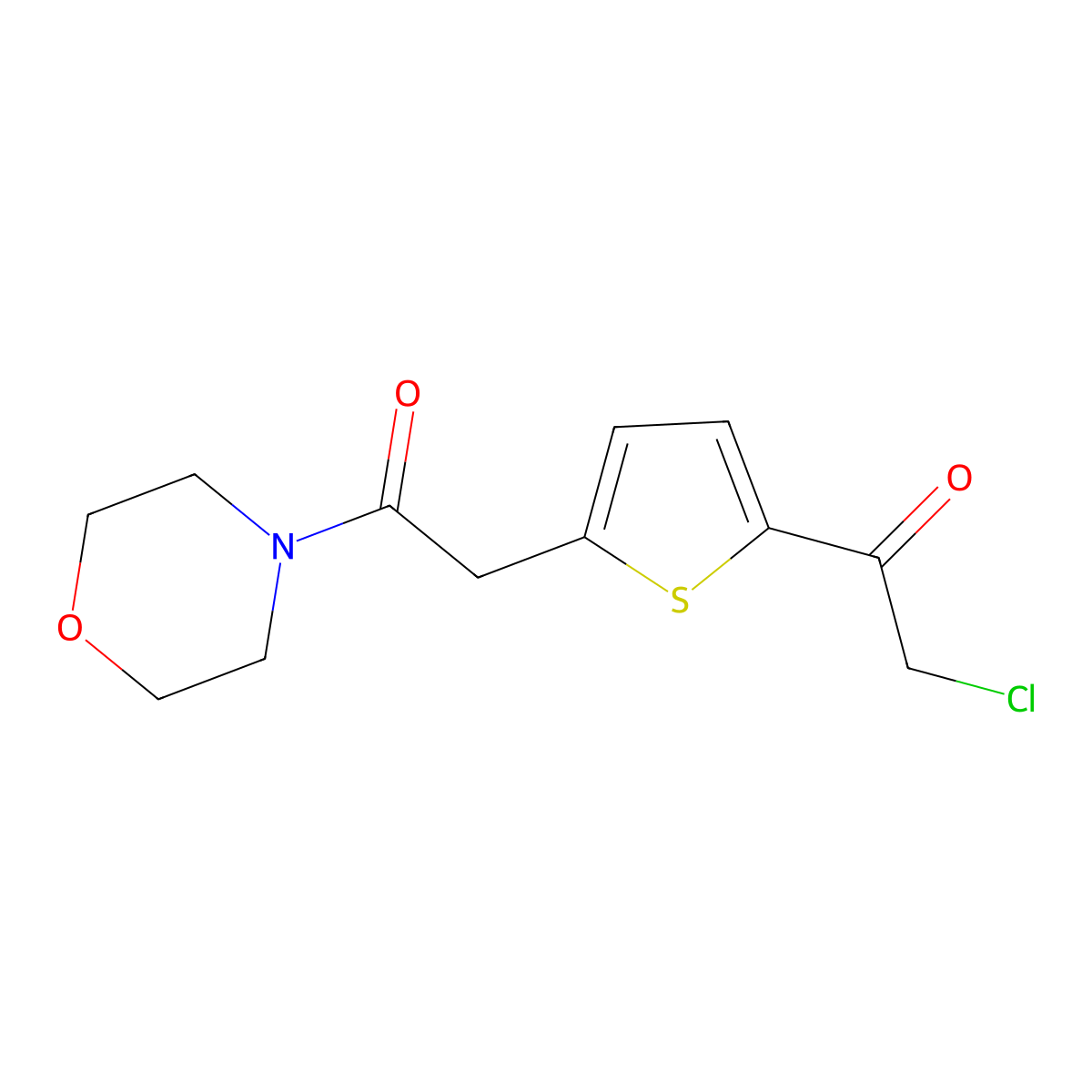 2-Chloro-1-{5-[2-(morpholin-4-yl)-2-oxoethyl]thiophen-2-yl}ethan-1-one molecular structure, CAS 852956-29-7