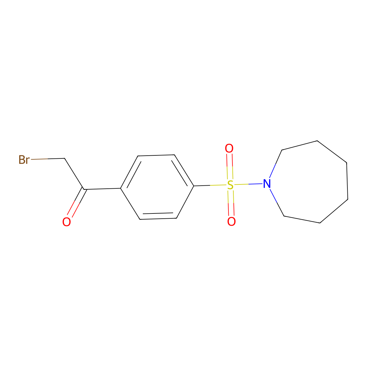 1-[4-(Azepane-1-sulfonyl)phenyl]-2-bromoethan-1-one molecular structure, CAS 852956-30-0