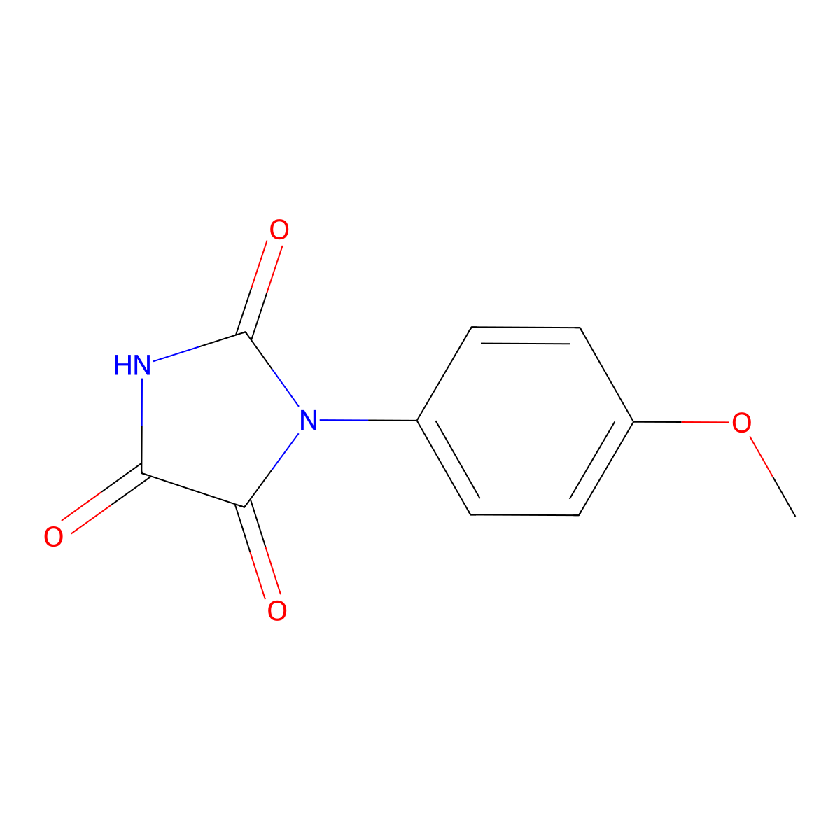 1-(4-Methoxyphenyl)imidazolidine-2,4,5-trione molecular structure, CAS 852956-32-2