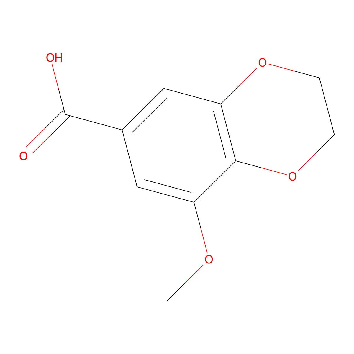 2,3-Dihydro-8-methoxy-1,4-benzodioxin-6-carboxylic acid molecular structure, CAS 852956-36-6