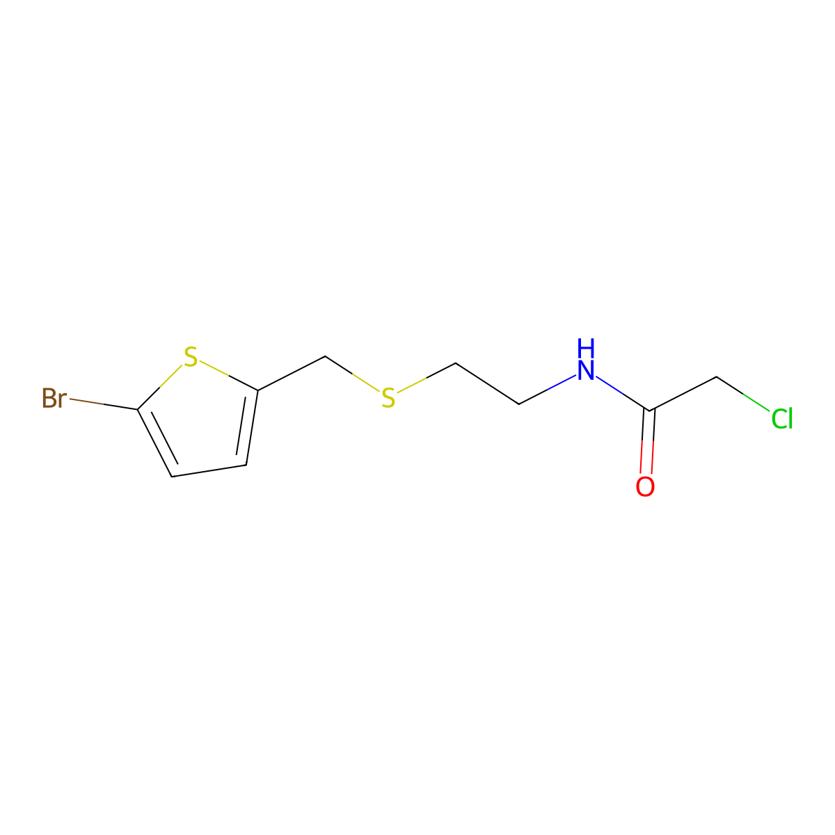 N-(2-{[(5-Bromothiophen-2-YL)methyl]sulfanyl}ethyl)-2-chloroacetamide molecular structure, CAS 852956-39-9