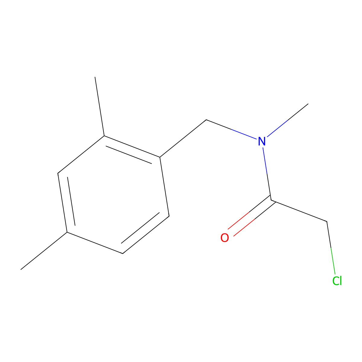 2-chloro-N-[(2,4-dimethylphenyl)methyl]-N-methylacetamide molecular structure, CAS 852956-44-6
