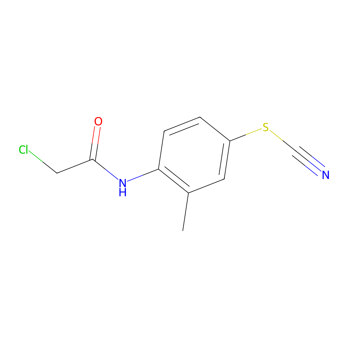 2-chloro-N-[4-(cyanosulfanyl)-2-methylphenyl]acetamide molecular structure, CAS 85296-18-0